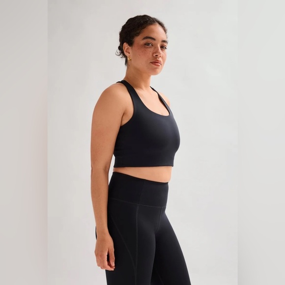 Girlfriend collective Black Paloma Racerback Bra - Picture 3 of 4